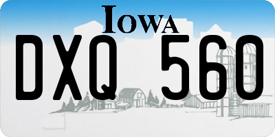 IA license plate DXQ560