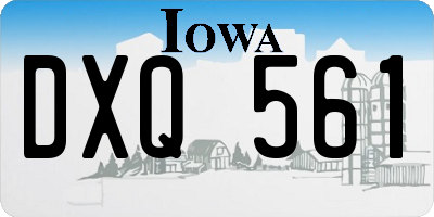 IA license plate DXQ561