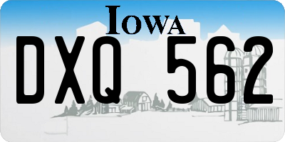 IA license plate DXQ562