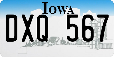 IA license plate DXQ567