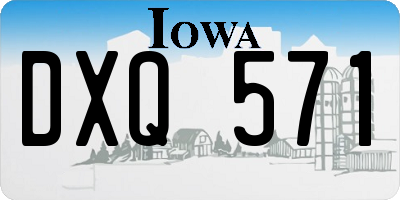 IA license plate DXQ571