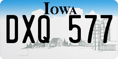 IA license plate DXQ577