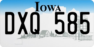 IA license plate DXQ585