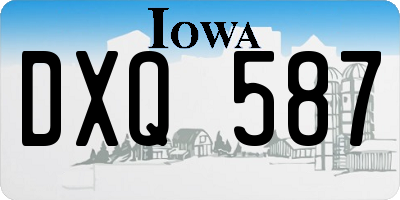 IA license plate DXQ587