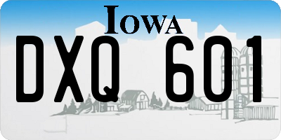 IA license plate DXQ601