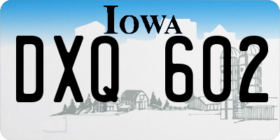 IA license plate DXQ602
