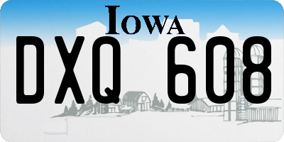 IA license plate DXQ608