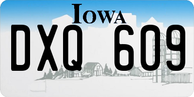 IA license plate DXQ609