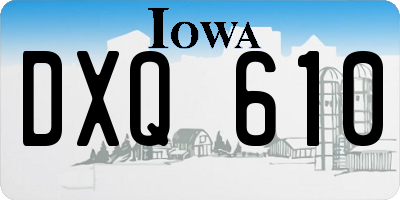 IA license plate DXQ610