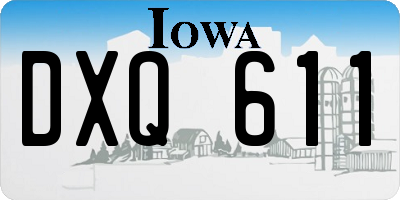 IA license plate DXQ611