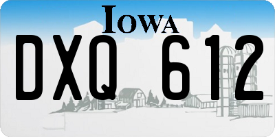 IA license plate DXQ612