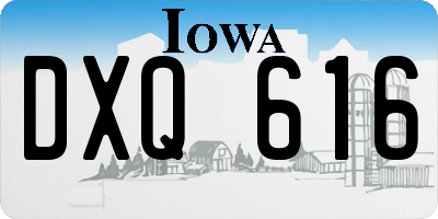 IA license plate DXQ616
