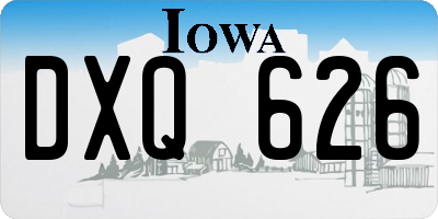 IA license plate DXQ626