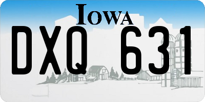 IA license plate DXQ631