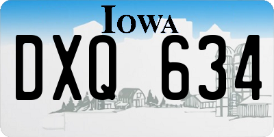IA license plate DXQ634