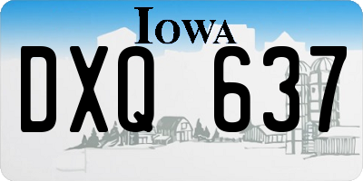 IA license plate DXQ637