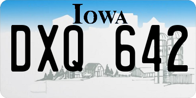 IA license plate DXQ642
