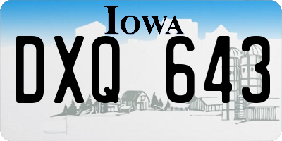 IA license plate DXQ643