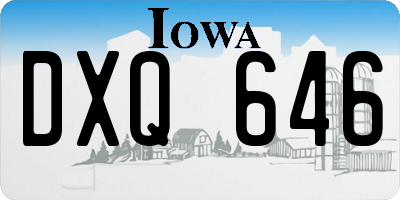 IA license plate DXQ646