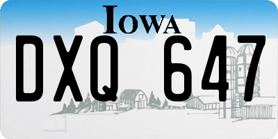 IA license plate DXQ647