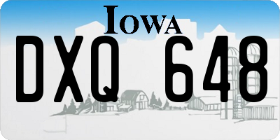 IA license plate DXQ648