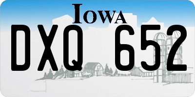 IA license plate DXQ652