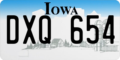 IA license plate DXQ654
