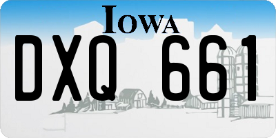 IA license plate DXQ661