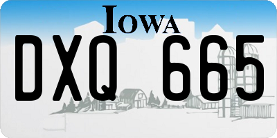 IA license plate DXQ665