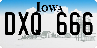 IA license plate DXQ666