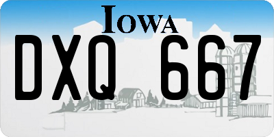 IA license plate DXQ667
