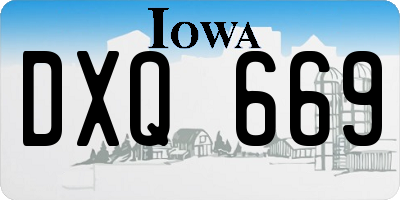 IA license plate DXQ669