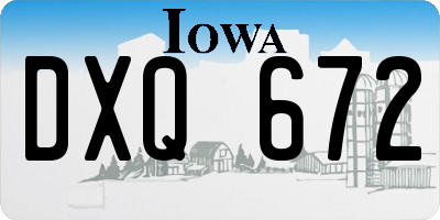 IA license plate DXQ672