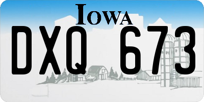 IA license plate DXQ673