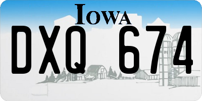 IA license plate DXQ674