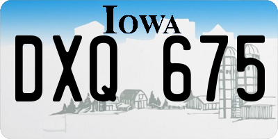 IA license plate DXQ675