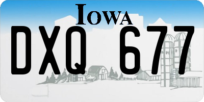 IA license plate DXQ677