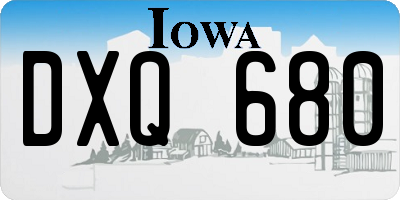 IA license plate DXQ680