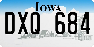 IA license plate DXQ684
