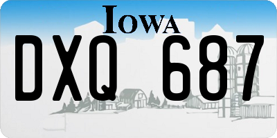 IA license plate DXQ687