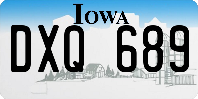 IA license plate DXQ689