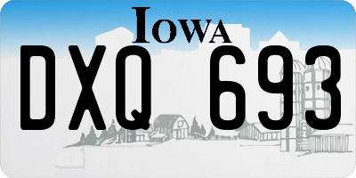 IA license plate DXQ693