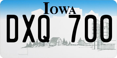 IA license plate DXQ700