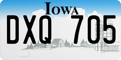 IA license plate DXQ705