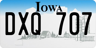 IA license plate DXQ707