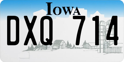 IA license plate DXQ714