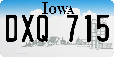 IA license plate DXQ715