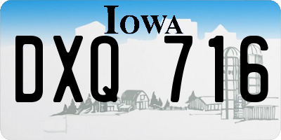 IA license plate DXQ716