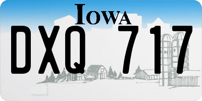 IA license plate DXQ717