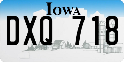 IA license plate DXQ718